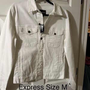 Express Men's White Denim Jacket